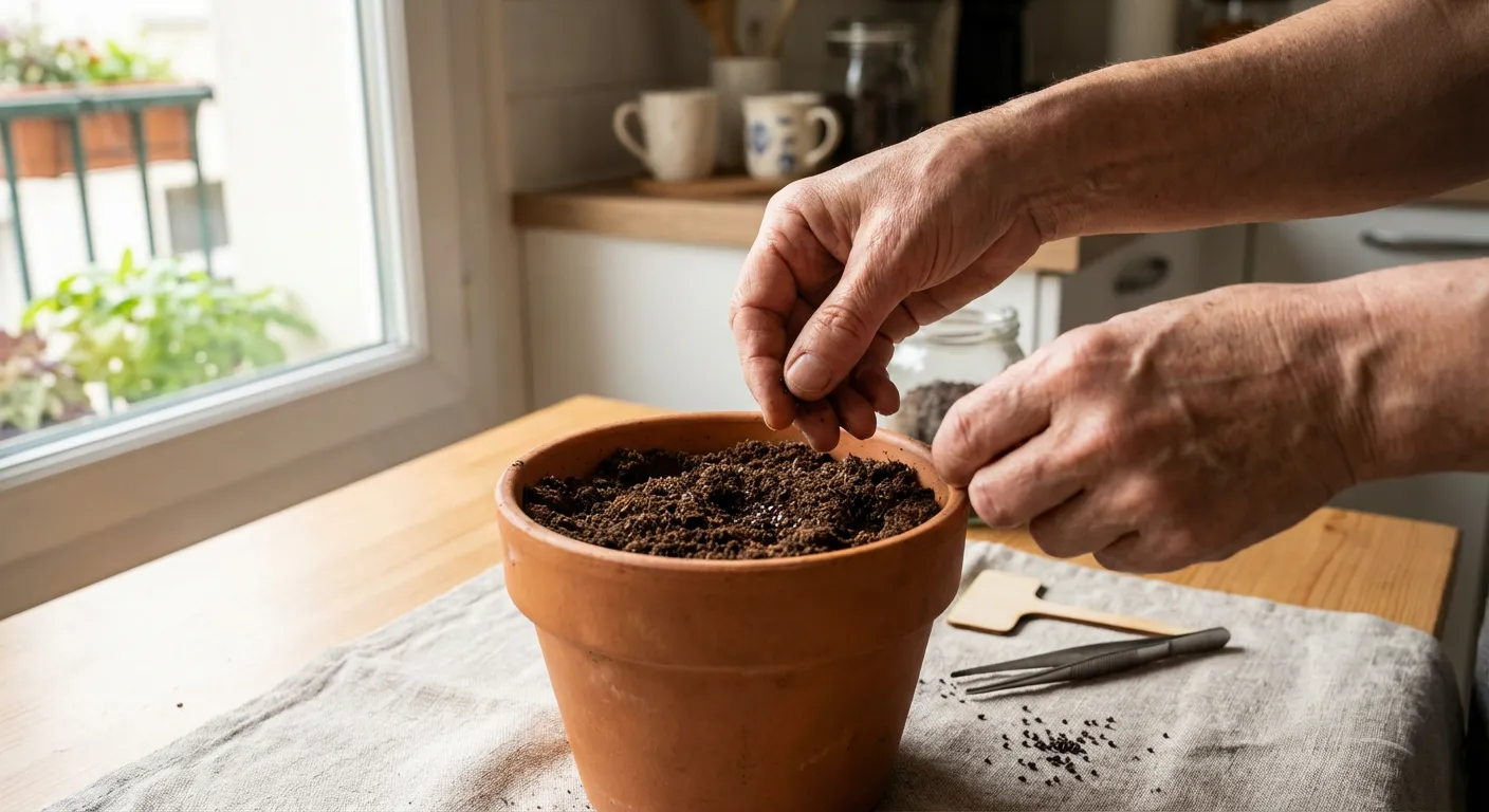 Wysiew nasion bazylii do doniczki