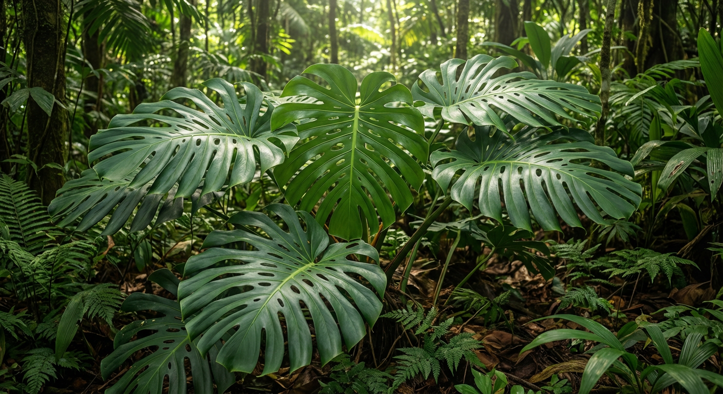 Monstera w naturalnym środowisku tropikalnym