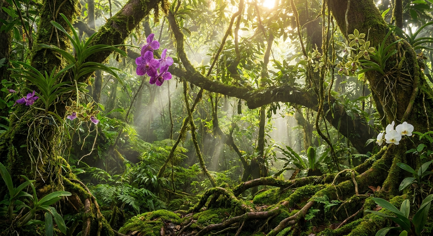 Storczyki w naturalnym środowisku leśnym