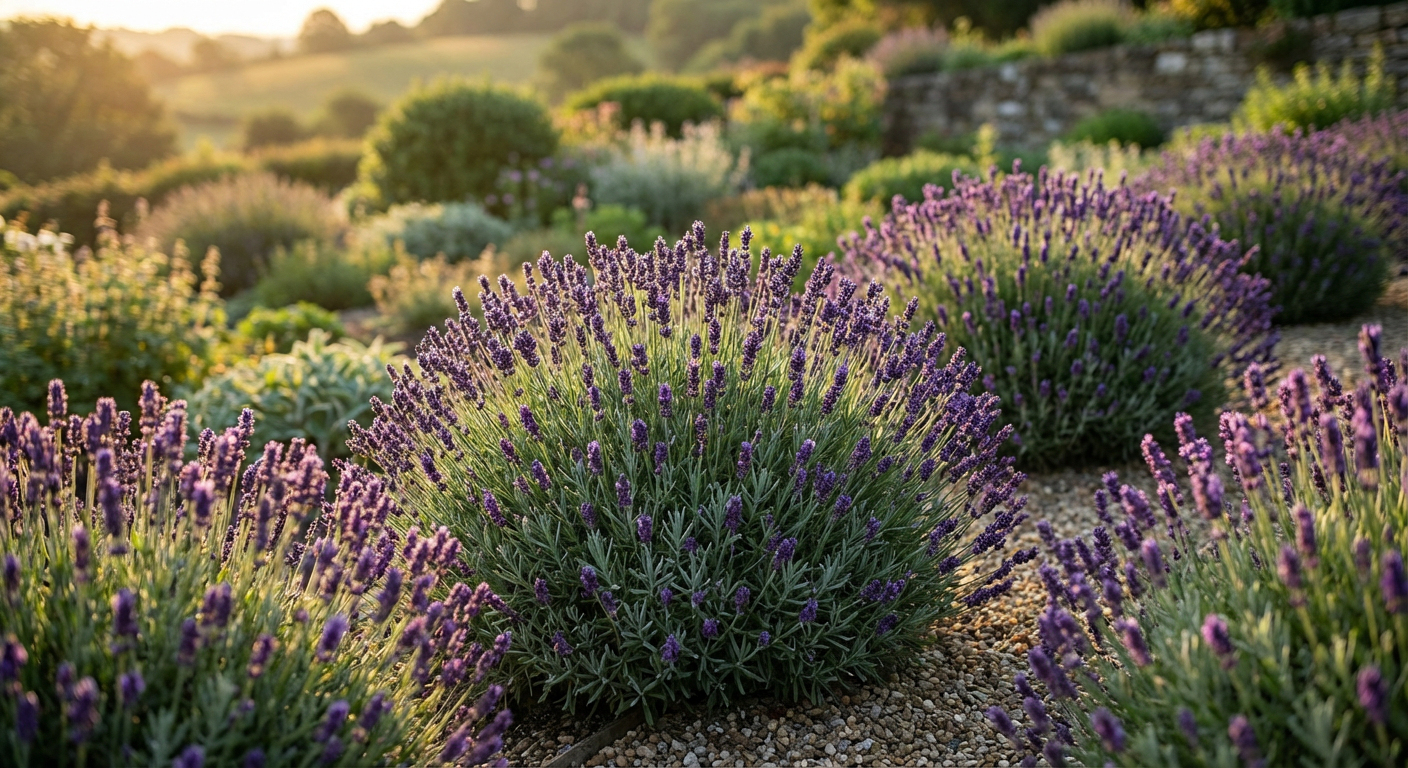 Prawidłowo przycięte krzewy lawendy